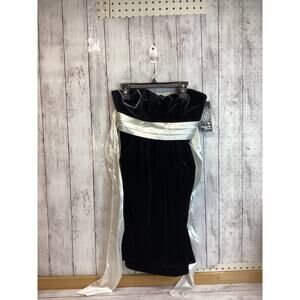 Sequin Heart Girls Half Sleeves Party Dress Polyester Black Velvet Ribbon Size 9